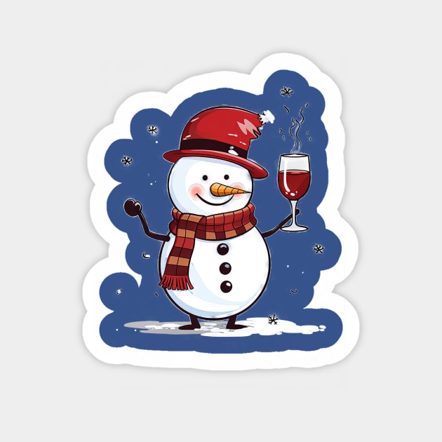 Snowman with wine Sticker by KarenFoleyPhoto